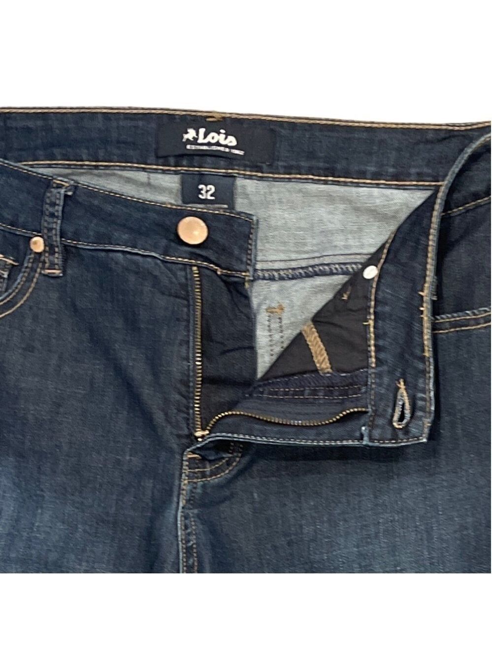 Lois Georgia Capri Jeans W32 Dark Indigo Stretch Denim Mid Rise Cropped - Picture 4 of 10
